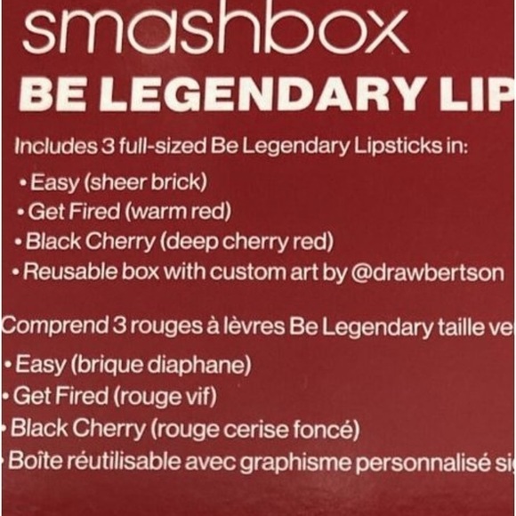 SMASHBOX BE LEGENDARY LIPSTICK TRIO: Easy, Get Fired, Black Cherry NWT - Picture 6 of 8